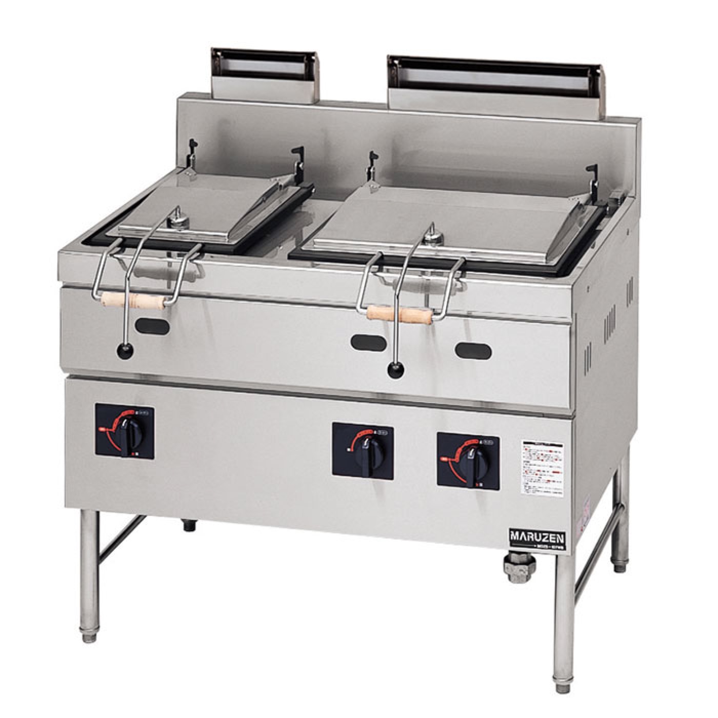 Piastra Gyoza a Gas Doppia Maruzen MGZS-107WB – Vasche 223+453 mm, 38,3 kW, Alta Produttività