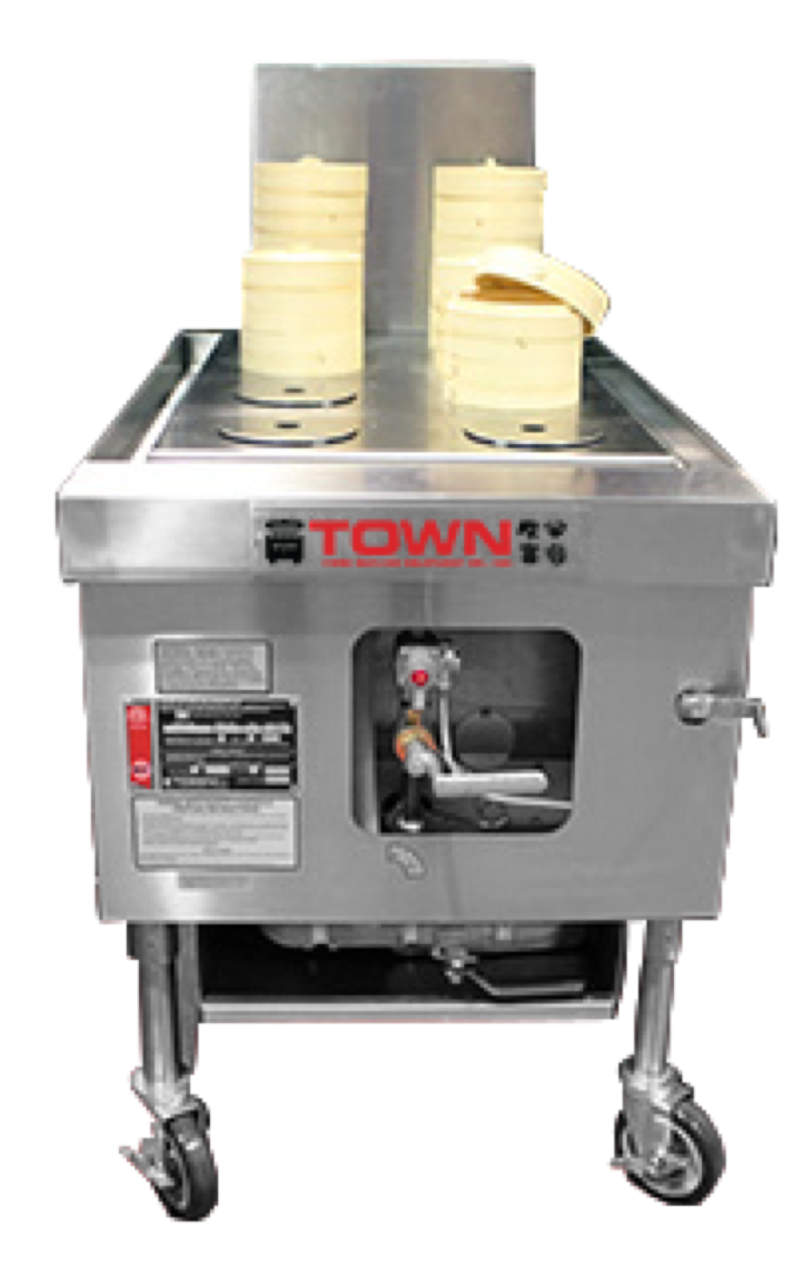 Vaporiera Armadio a Gas per Dim Sum Town YF-STMR — 4 livelli per ravioli al vapore in continuo